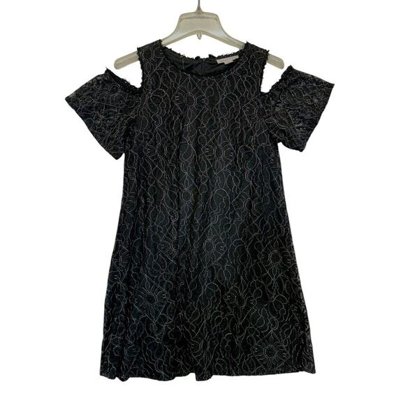 Lace Cold Shoulder Dress black cocktail wedding date night LBD Women’s Large - Picture 7 of 8